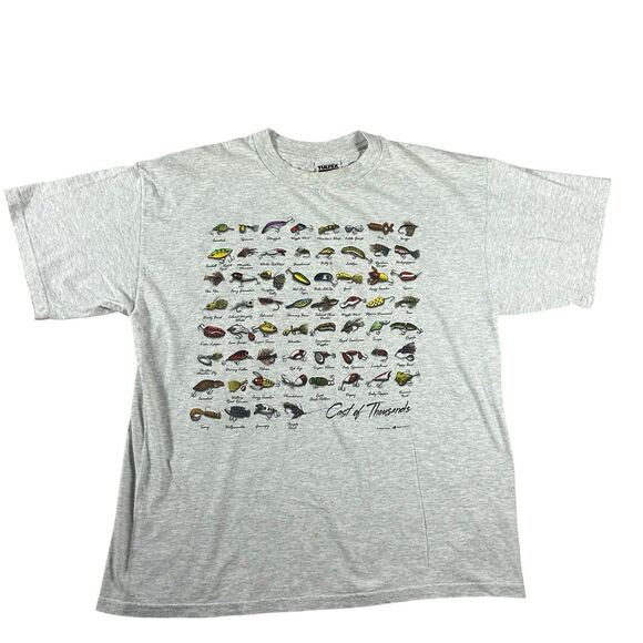 Vintage Fishing Lure Promo Graphic Shirt Mens XL Tultex Outdoors 90s - Picture 2 of 9